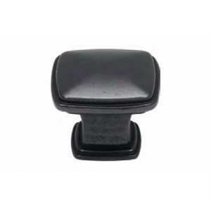 J336-WB - 1-1/4 in. Square Weathered Black Jamison Charlotte Collection Knob