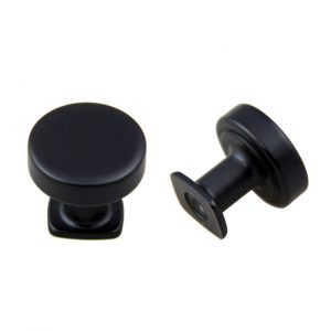 FK-1218.BK Round Flat Top Vail Knob 1-1/4 in. Dia. Matte Black (240)